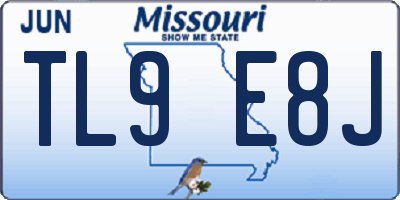 MO license plate TL9E8J
