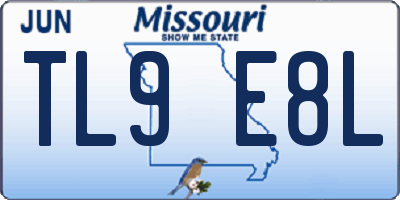MO license plate TL9E8L