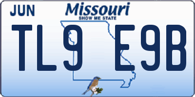 MO license plate TL9E9B