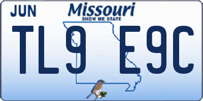 MO license plate TL9E9C