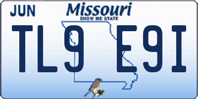 MO license plate TL9E9I