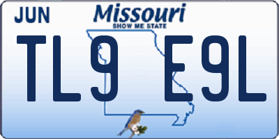 MO license plate TL9E9L
