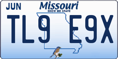 MO license plate TL9E9X