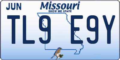 MO license plate TL9E9Y