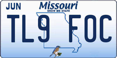 MO license plate TL9F0C