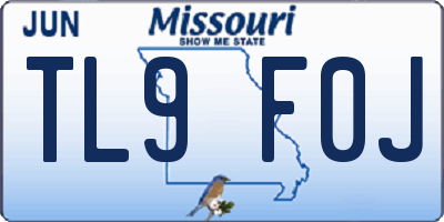 MO license plate TL9F0J