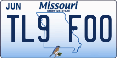 MO license plate TL9F0O