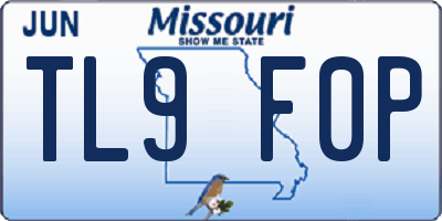 MO license plate TL9F0P