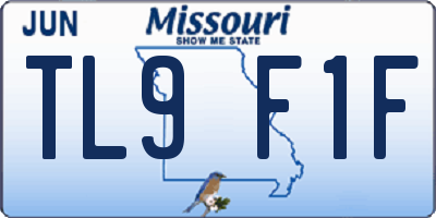 MO license plate TL9F1F