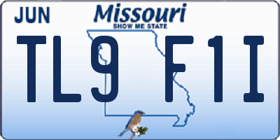 MO license plate TL9F1I