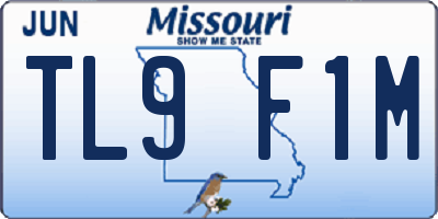 MO license plate TL9F1M