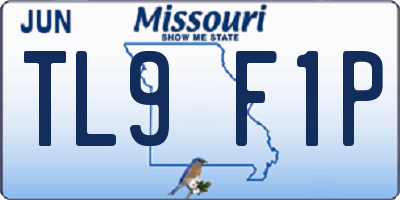 MO license plate TL9F1P