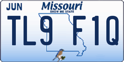 MO license plate TL9F1Q