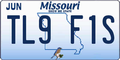 MO license plate TL9F1S