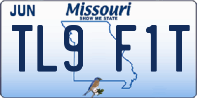 MO license plate TL9F1T