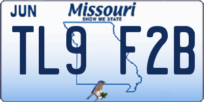 MO license plate TL9F2B