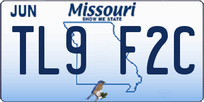 MO license plate TL9F2C