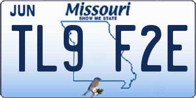 MO license plate TL9F2E