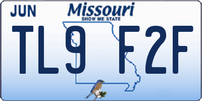 MO license plate TL9F2F