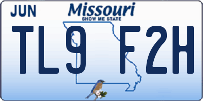 MO license plate TL9F2H