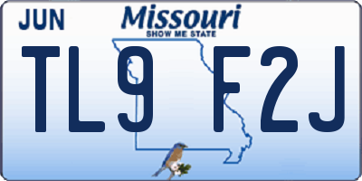 MO license plate TL9F2J