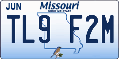 MO license plate TL9F2M