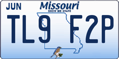 MO license plate TL9F2P