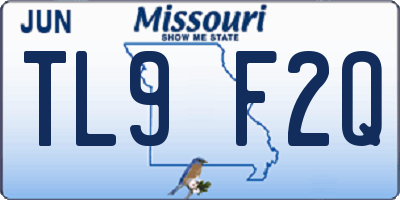 MO license plate TL9F2Q