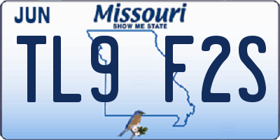 MO license plate TL9F2S