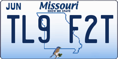 MO license plate TL9F2T