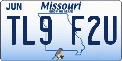 MO license plate TL9F2U