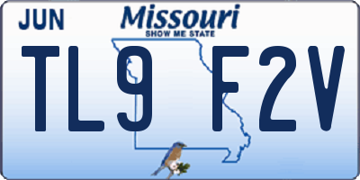 MO license plate TL9F2V