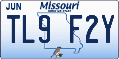 MO license plate TL9F2Y
