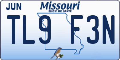 MO license plate TL9F3N