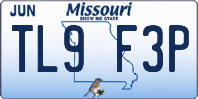 MO license plate TL9F3P