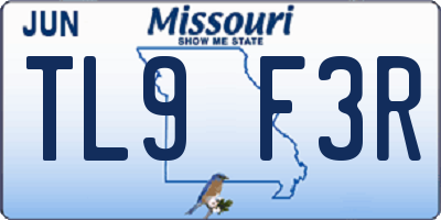 MO license plate TL9F3R