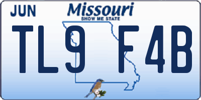 MO license plate TL9F4B