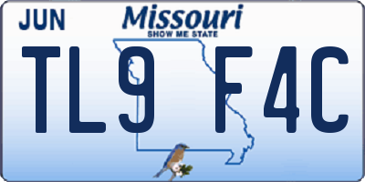 MO license plate TL9F4C