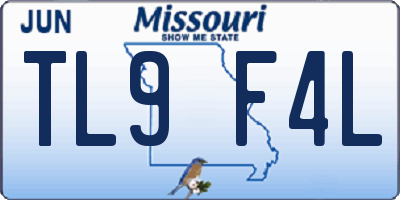 MO license plate TL9F4L
