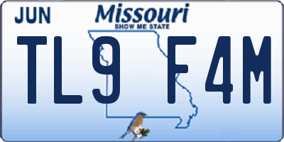 MO license plate TL9F4M