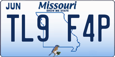 MO license plate TL9F4P