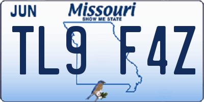 MO license plate TL9F4Z