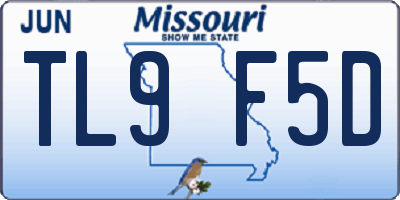 MO license plate TL9F5D