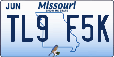 MO license plate TL9F5K