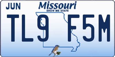 MO license plate TL9F5M