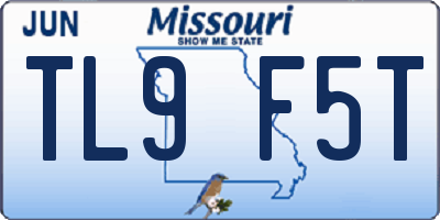 MO license plate TL9F5T