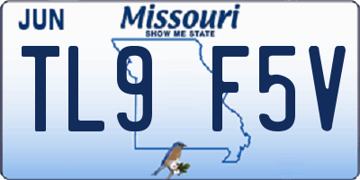 MO license plate TL9F5V