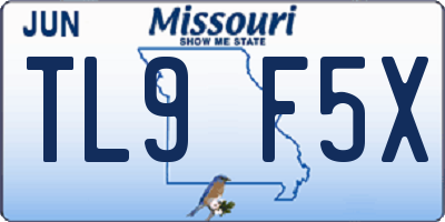 MO license plate TL9F5X