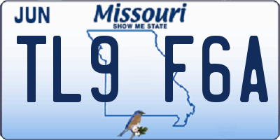 MO license plate TL9F6A