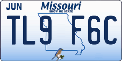 MO license plate TL9F6C